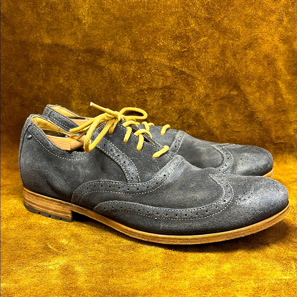 Rockport Gray Suede Wingtip Shoes